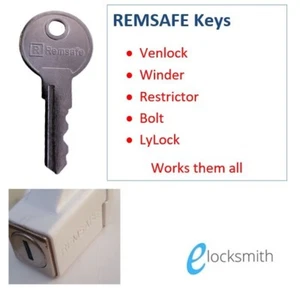 REMSAFE Key GENUINE - Venlock LyLock Bolts Restrictors Winder Window Locks - Picture 1 of 3
