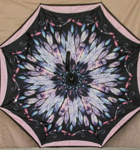 Parquet Double Layer Inverted Umbrella With C-Shaped Handle Multiple Colors - Picture 1 of 2