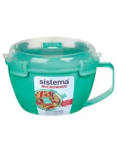 Sistema ciotola per spaghetti a microonde, lavastoviglie senza BPA, 940 ml, tè alla menta/trasparente - Foto 1 di 5
