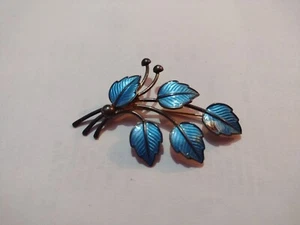 Vintage JEMAX Sterling Silver Brooch Denmark "Chipped Enamel"  - Picture 1 of 6