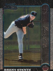 1999 Bowman Chrome Minnesota Twins Baseball Card #301 Brent Stentz RC