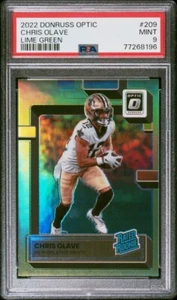 Donruss Optic Chris Olave 2022 verde lime PSA 9 come nuovo /35 - Foto 1 di 3