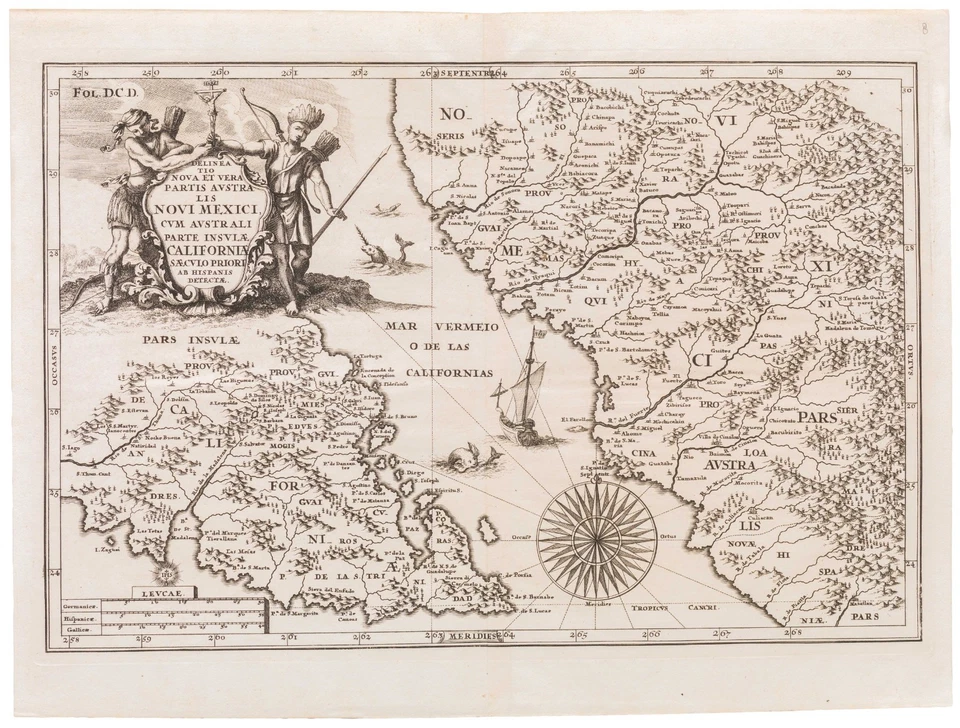 Mapa Scherer 1703 de Baja California, California como isla Foto 1 de 1