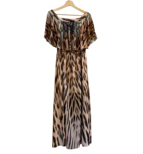 Beautiful Sequin Detail Tribal Design Dress Off Or On Shoulder M By Gigi & Ella - Picture 1 of 16