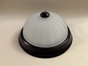 Modern Electric LIGHT FIXTURE w/ Frosted Glass Globe Ceiling-Mount 10" Diameter - Picture 1 of 13