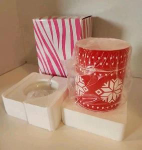 Pink Zebra Simmering Lights Snowflake Warming Shade Red And White Winter - Picture 1 of 8