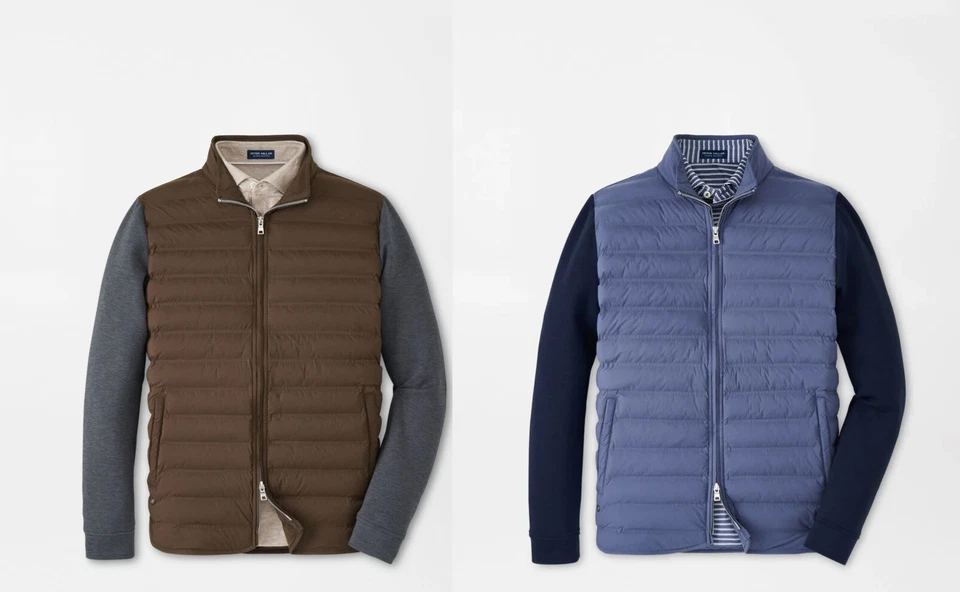 NEW MENS PETER MILLAR L/S WINSOME HYBRID FULL ZIP CARDIGAN SWEATER JACKET,MEDIUM - Image 1 of 1