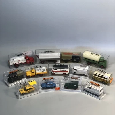 Konvolut 13x Brekina Modellautos MIX: LKW PKW VW Ford MB Anhänger H0 1:87 OVP #7 - Bild 1 von 4