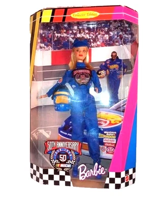 Barbie NASCAR 50th Anniversary Collector Edition Racing Doll New In Box NIB - Image 1 of 4
