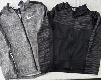 批量 2 件 男孩 XL 全拉链 Nike Elite ThermaFit 轻质运动衫 连帽衫 — 第 1/4 张图片