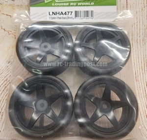 1/10 Tires 5 Spoke Wheels Black (26mm) 4pc For RC 1/10 Touring Cars HPI/Traxxas - Bild 1 von 2