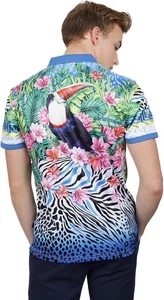 Barabas Herren Poloshirt Tukan Blumen Leopardenmuster Luxus Größe L Selten 🔥 - Bild 1 von 5