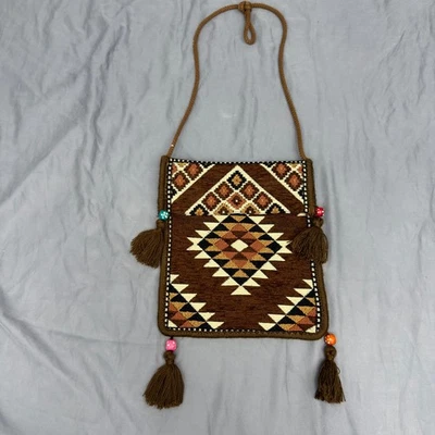 Bolso Bandolera Turco Kilim Patrón Tribal Boho Cartera Foto 1 de 4