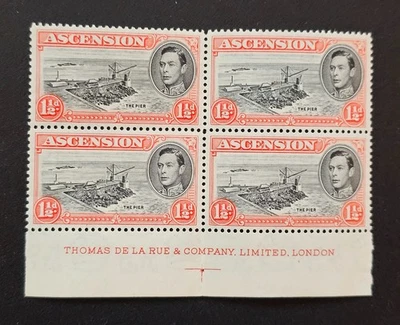 Марки острова Вознесения 1938 KGVI Sc 42. SG 40 Thomas De La Rue & Co Ltd как новая без наклеек и следов - Изображение 1 из 4