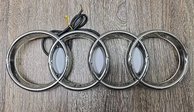 NEW - 2012-2018 AUDI A7 S7 Front Emblem Hollow Silver Chrome LED Backlight - Image 1 of 4
