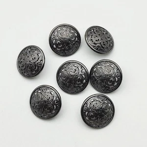 30 PCS 18mm Black Metal Shank Buttons, Clothing DIY Sewing, Scrapbooking Crafts - Picture 1 of 4