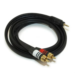 6ft 3.5mm Premium Mini-Stereo TRS Male to 2 RCA Male Audio/Speaker Cable - Picture 1 of 3