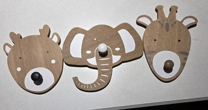 Ganchos de madera para decoración de habitación de guardería o niño pequeño pasatiempo de pasatiempo animales bebés animales - Imagen 1 de 8