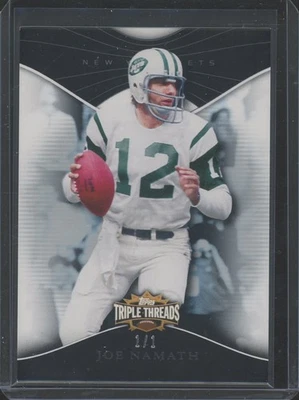 2009 Topps Triple Threads Joe Namath #98 Platinum One Of One 1/1 New York Jets - Image 1 of 2