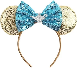 MADO Jasmin Maus Ohren Stirnband, gold blau - Damen Mädchen Kostüm Kopfbedeckung, Prin - Bild 1 von 7