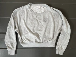 Olive + Oak grau Cropped Totenkopf Sweatshirt Oberteil Gr. Small Damenpullover - Bild 1 von 7