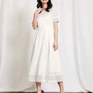 Boden Althea Oxford Lace Crochet Midi Dress UK 18L LN041 LL 04 - Picture 1 of 8