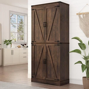 71"Farmhouse Kitchen Pantry Cabinet,Tall Storage Cabinet for Kitchen,Dining Room - Picture 1 of 7