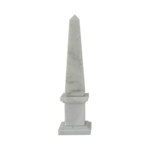 Obelisco Classico Marmo Carrara White Italian Marble Obelisk Classic Home H.40CM - Imagen 1 de 1
