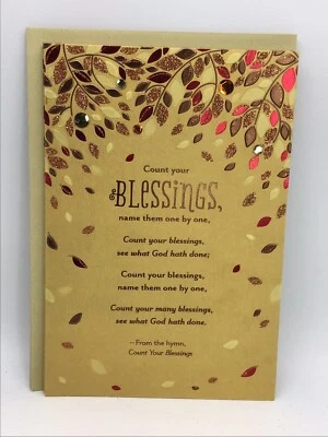 2 Beautiful Hallmark Thanksgiving Card Glitter Elegant Friend Family Religious - Image 1 of 4