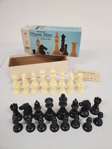 Vintage 1969 Milton Bradley 32 Piece Chess Men Set Plastic in Box EUC! - Picture 1 of 6