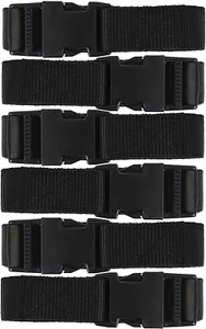 Utility Strap mit Schnellverschlussschnalle, schwarz, 72 Zoll, 6er-Pack - Bild 1 von 8