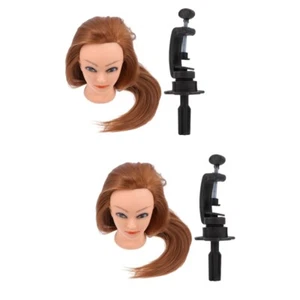 2 Count Kopfmodell Frisierpuppe Mit Echthaar Frisier-Mannikin - Bild 1 von 12