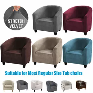 Stretch Club Sofa Chair Cover Living Room Tub Barrel 1 Seater Armchair Slipcover - Picture 1 of 34