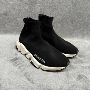 Balenciaga Speed Trainers Black Shoes Womens Size US 6 EUR 36 Original Receipt - Picture 1 of 9