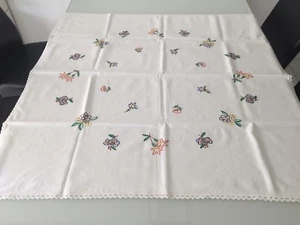 Alte Tischdecke Mitteldecke Stickerei 1076/18 - Picture 1 of 6
