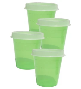 Nuevo juego de 4 enanos verdes transparentes Tupperware de 2 oz con tapas transparentes esmeriladas - Imagen 1 de 1