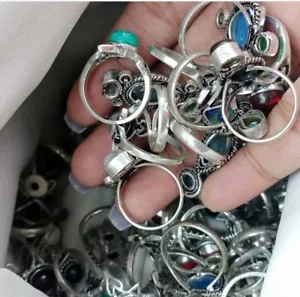 Stapelbarer Mix Edelstein 10 Stck. Ringe Menge/Antiker Stil Ringe/Ringe für Frauen ~ - Bild 1 von 2