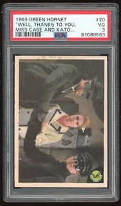 1966 DONRUSS GREEN HORNET  #20 "WELL, THANKS TO YOU" CARD PSA 3 w/BRUCE LEE - Picture 1 of 2