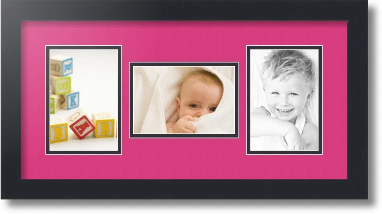 ArtToFrames Collage Mat Marco de Fotos 3 Aberturas de 4x6" en Negro Satinado 113 Foto 1 de 1