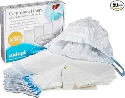 50 x Hygienic Commode Liners with Super Absorbent  Pads - Image 1 of 4