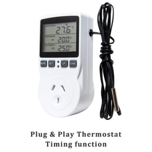 LCD Digital Thermostat Timer Plug Socket Temperature Controller 10A 240V - Picture 1 of 6