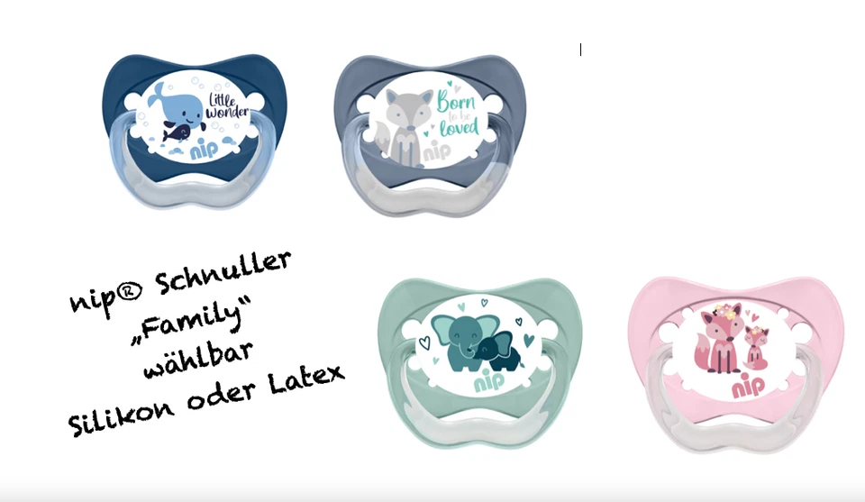nip® Beruhigungssauger 2 x Schnuller Family  Silikon gr. 1 , 2 , 3 - Bild 1 von 1
