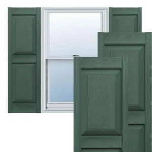 Ekena Millwork Raised Panel Window Shutter 80" Paintable Vinyl in Forest Green - Picture 1 of 9