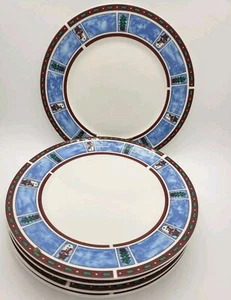 Libbey Christmas Snowmen Dinner Plate 7.5" Set of 5 - Picture 1 of 4
