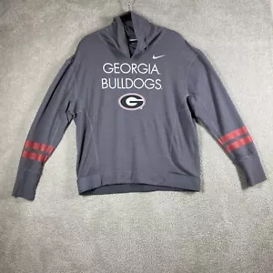 Nike Georgia Bulldogs Sweatshirt Mens Medium Gray Mock turtleneck drawstring - Picture 1 of 17