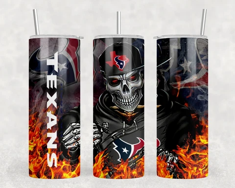 Texans Skull 20 oz Tumbler Cover