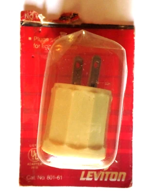 Catálogo LEVITON PLUG Vintage #801-61 Nuevo en Paquete Desgarrado Foto 1 de 4
