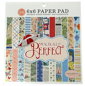 Carta Bella Practically Perfect Cardstock Paper Pad 6 X 6 Mary Poppin Papercraft - Picture 1 of 20