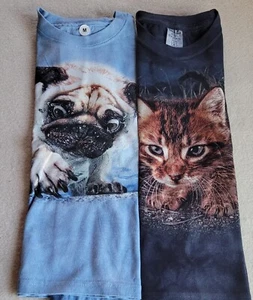 Child Medium Underwater Dogs Cat Unisex 2- T-Shirts NH Gift Shop Tweens - Picture 1 of 9