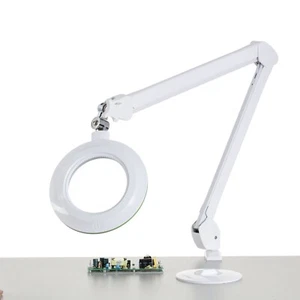 Lámpara LED de aumento 1,75X de 5° de diámetro con brazo articulado y abrazadera de mesa - Imagen 1 de 5